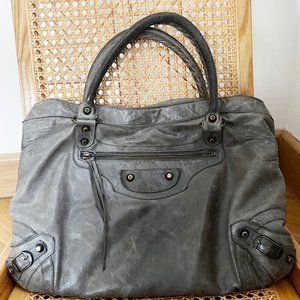 BALENCIAGA 128522 CHEVRE GRAY HANDBAG 2006